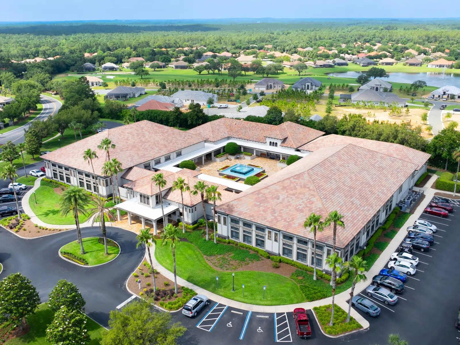Aerial view of rolling terrain and tree canopy at the Villages of Citrus Hills